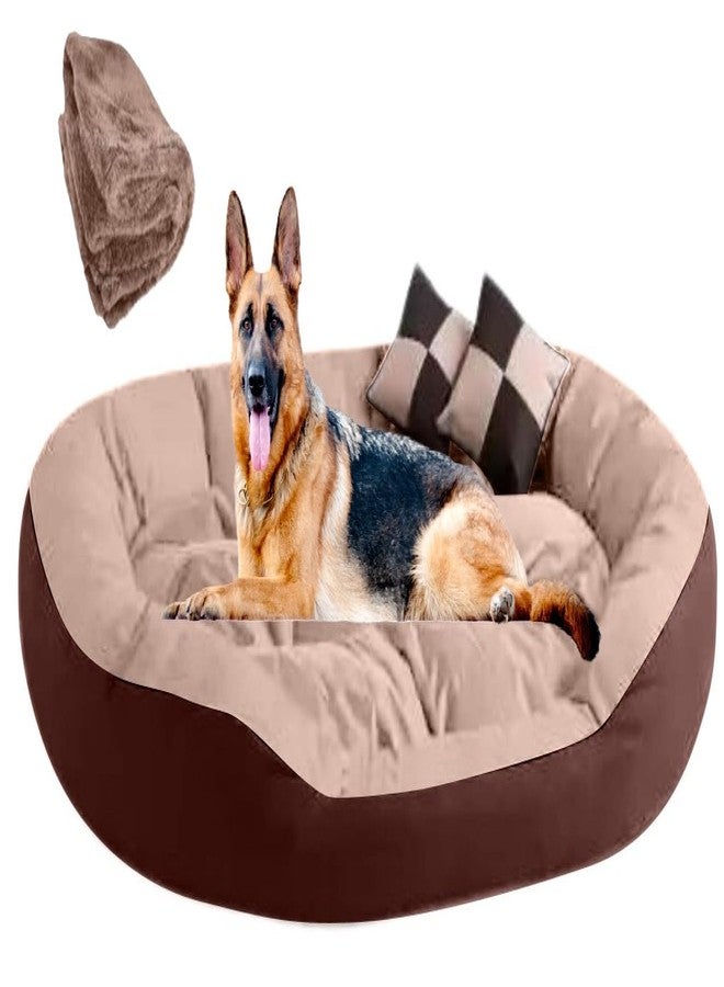 DRILLY Premium Fur 4XL Dog Bed for Extra Large Dogs Washable-Orthopedic Big Dog Beds | Big Breed | | Giant Human Dog Bed (4XL) - Image 1